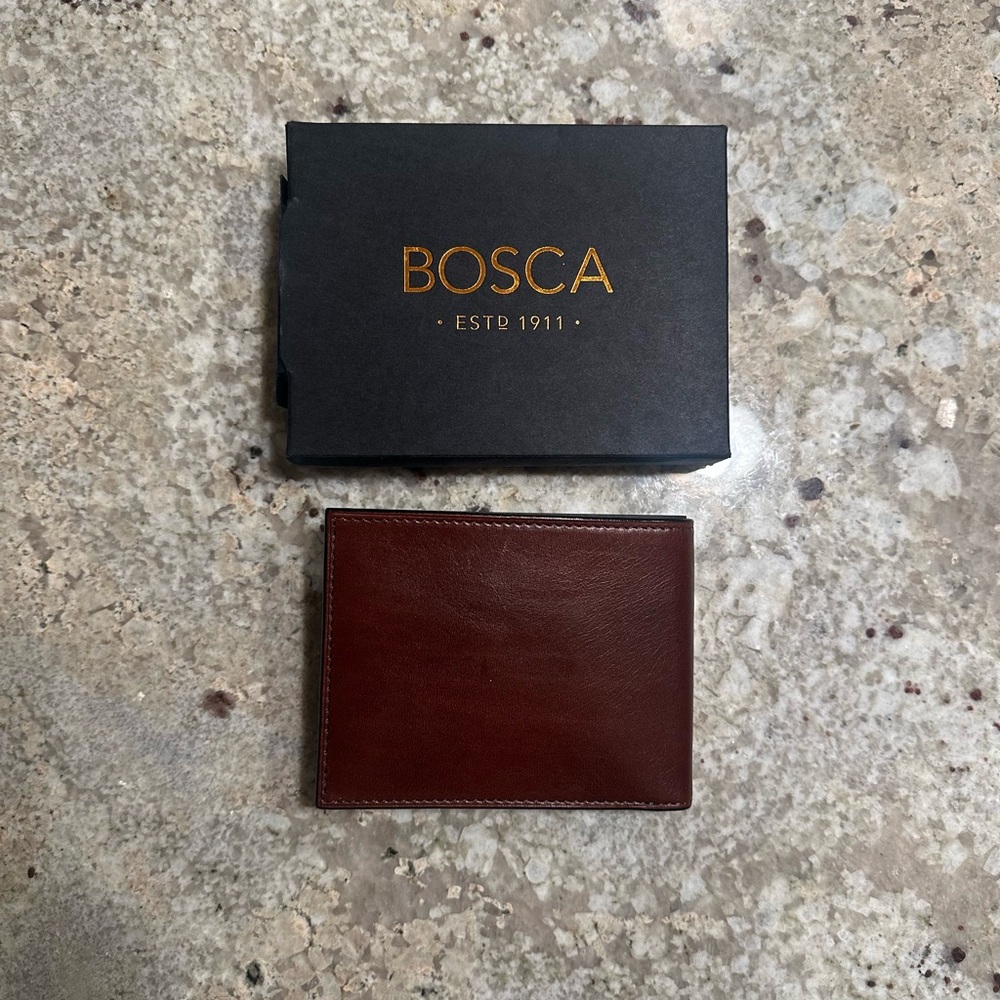 Bosca Dark Brown Leather Executive ID Wallet